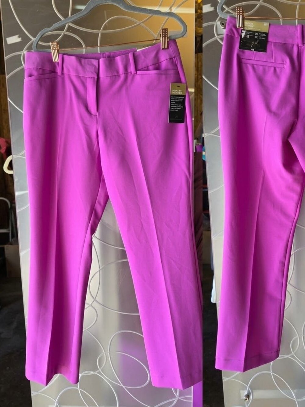 Worthington Perfect Trouser sz 8 petite NWT wrinkle free Pink Fuchsia slacks
